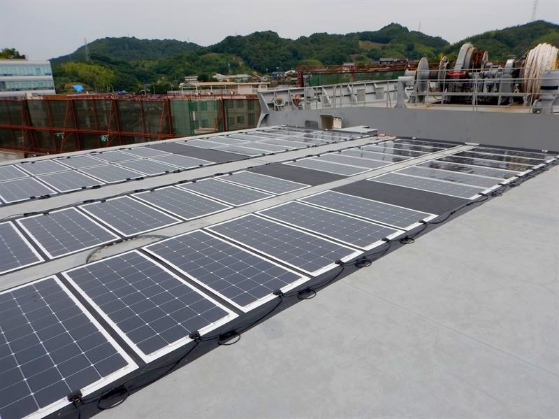 The PV panels installed on board the MV Paolo Topic