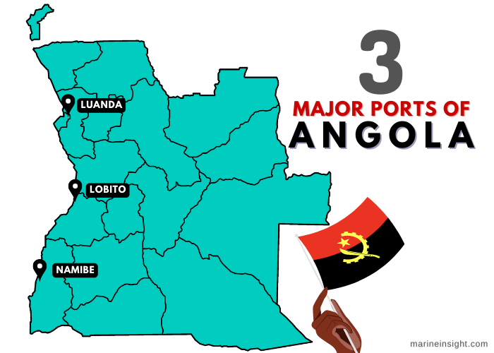Angola Ports map