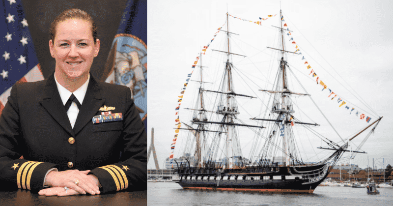 Cmdr. Billie J. Farrell and uss constitution feat