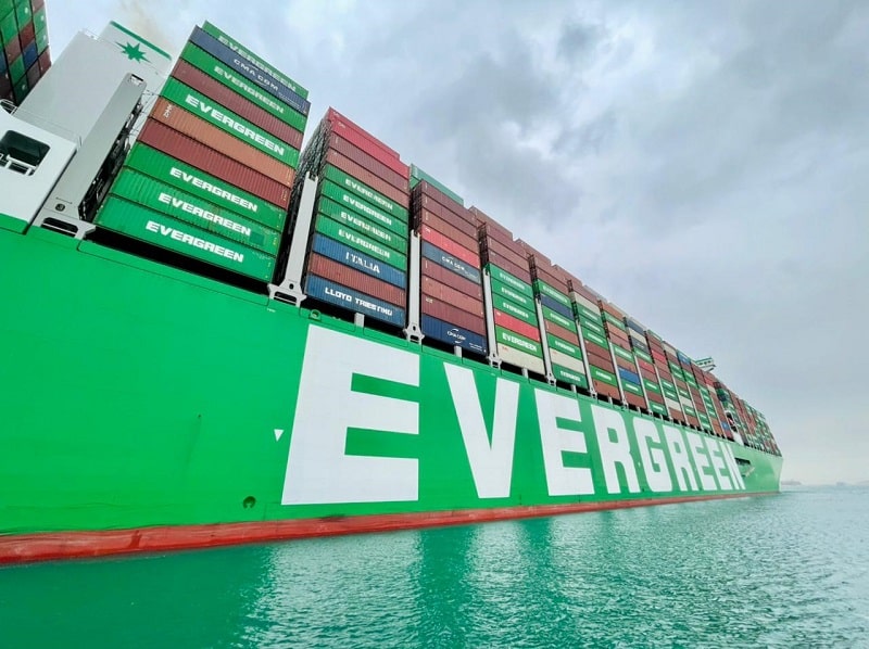 EVERGIVEN logo on ship