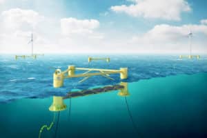 Floating mWaveTM co-located or integrated with Floating Wind Turbines to optimise seabed lease area utilisation, maximise marine energy generation capacity and reduce the cost of energy