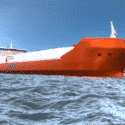 Image of liquefied CO2 carrier with bow loading system