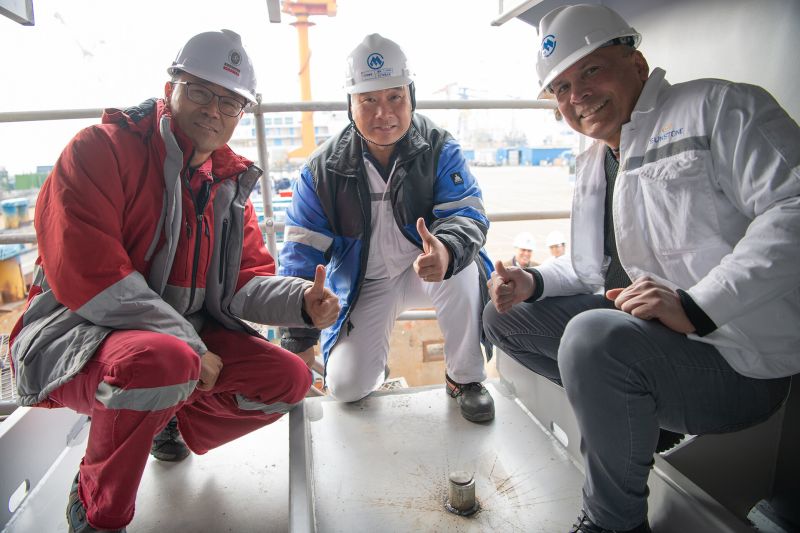 Keel laying is one of the important milestones in a shipbuilding project