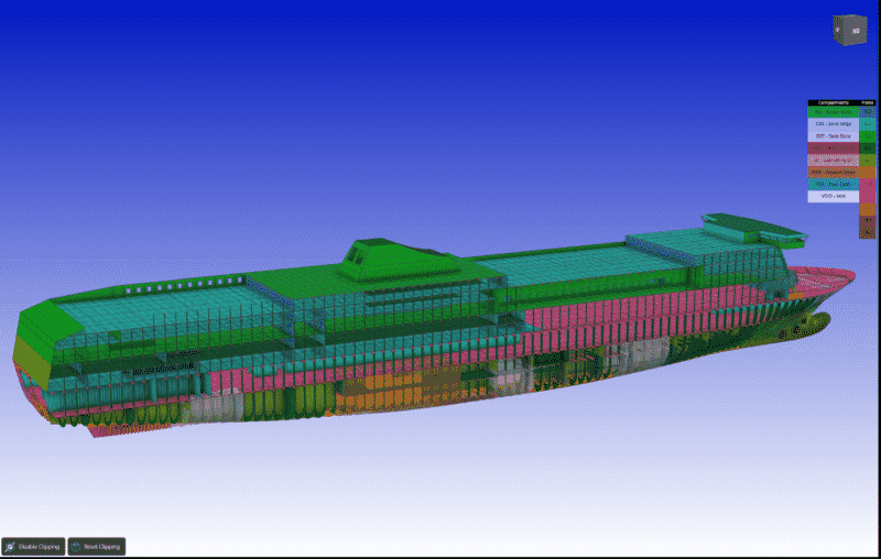 NAPA provides full functionality of OCX export and import of 3D models for further use