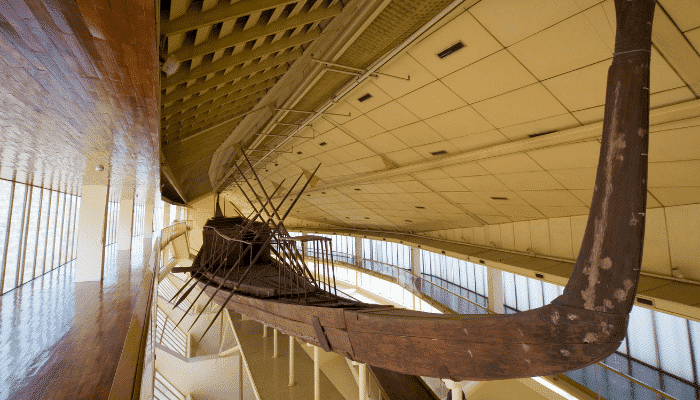 Ancient boat in museum