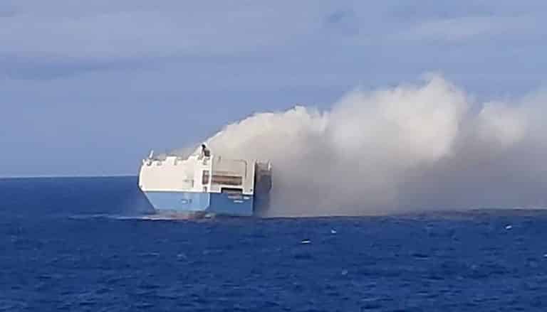 Vehicle Carrier ‘Felicity Ace’ Catches Fire; 22 Crew Members Onboard Rescued Safely