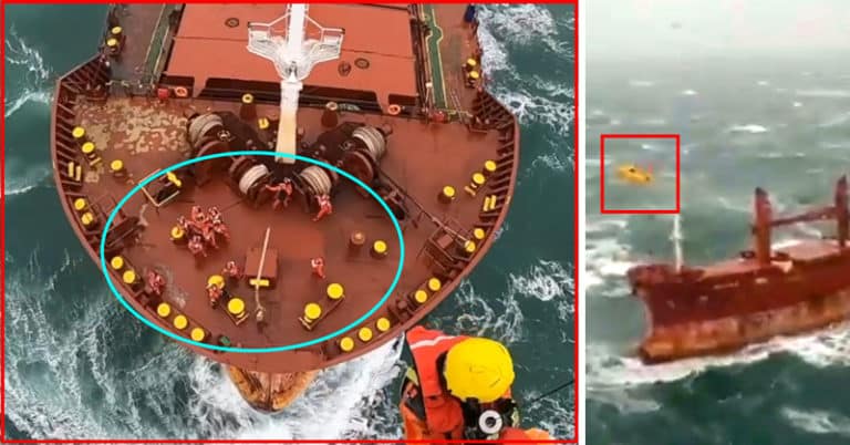 Watch: Cargo Ship With Crew Members Airlifted & Left Adrift, Hits Substation Foundation