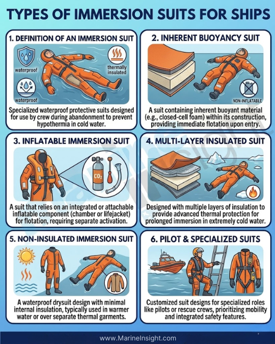 types of immersion suits for ships