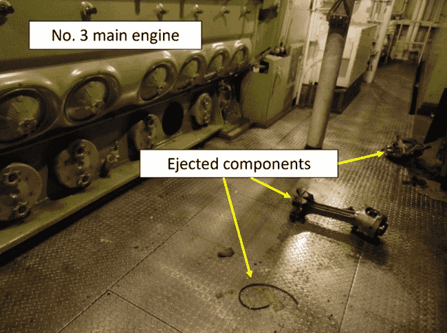 (Ejected components from the no. 3 main engine.