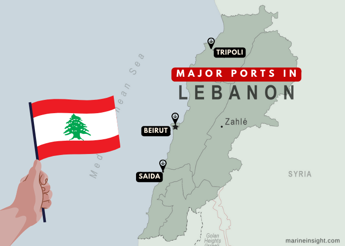 Ports in Lebanon Map