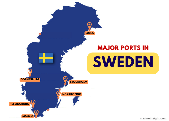 Ports in Sweden Map