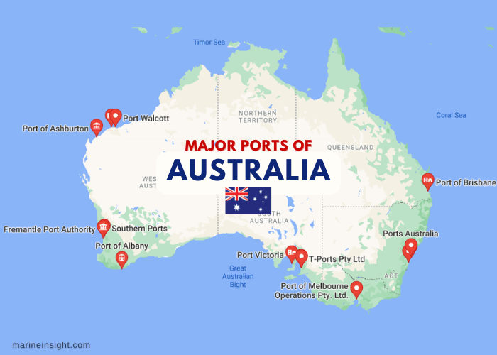Ports of Australia Map