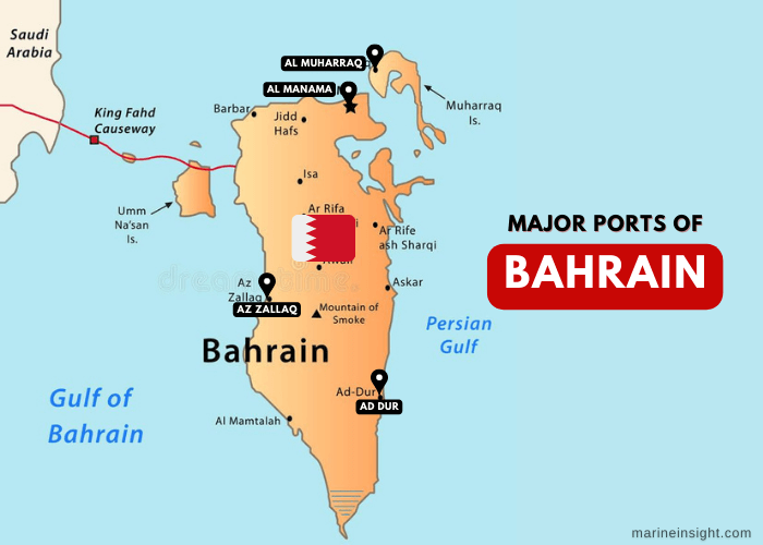 Ports of Bahrain Map
