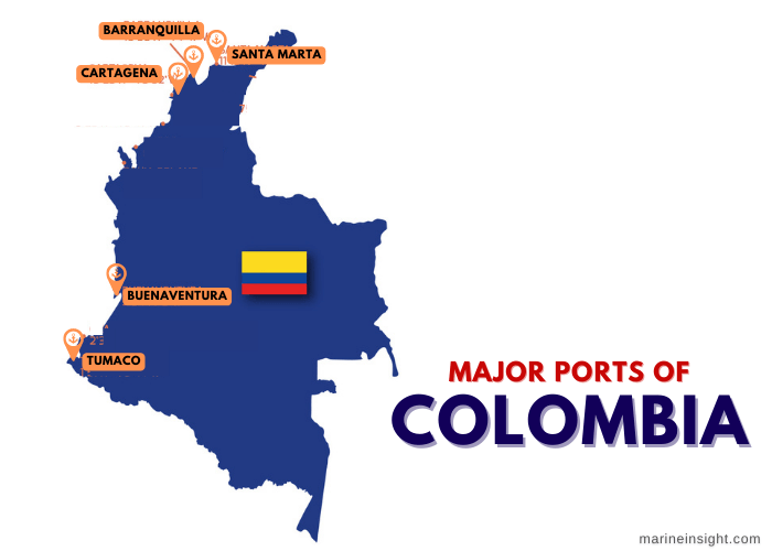 Ports of Colombia Map