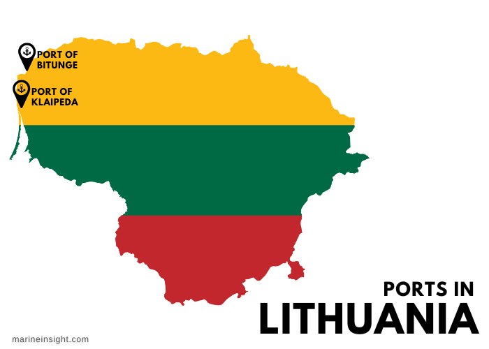 Ports of Lithuania Map