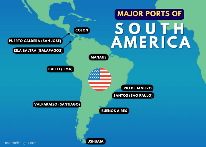 South America Ports Map