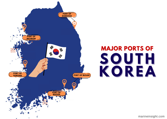 South Korea Ports Map