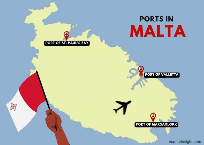 5 Major Ports in Malta Map