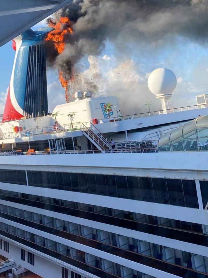 Carnival Cruise Ship Catches Fire While Docked In Grand Turk