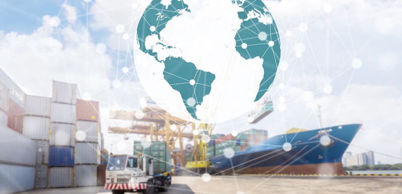 Global connection concept of Industrial Container Cargo freight
