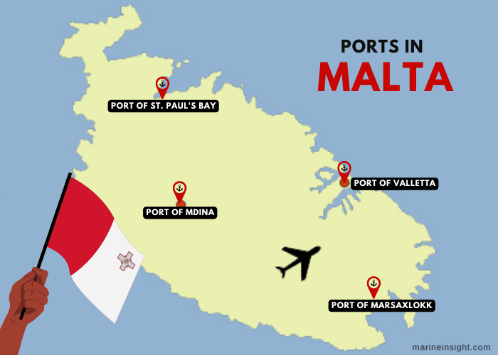 Malta Ports Map