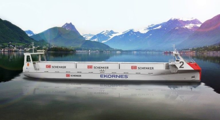 Zero-Emission Autonomous Coastal Container Feeder For Ekornes In Norway
