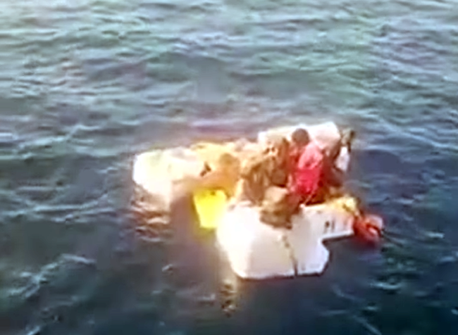 4 Seafarers Found Clinging To Iceboxes; Floating In The Ocean For 4 Days