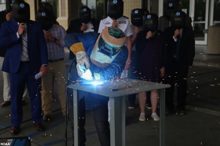 Keel-Laying Ceremony Held In Louisiana For New NOAA Oceanographic Ship