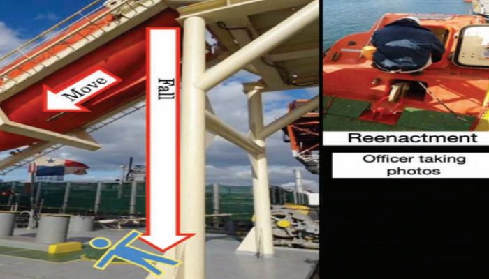 Fatal Fall From Stern Mounted Lifeboat Davit