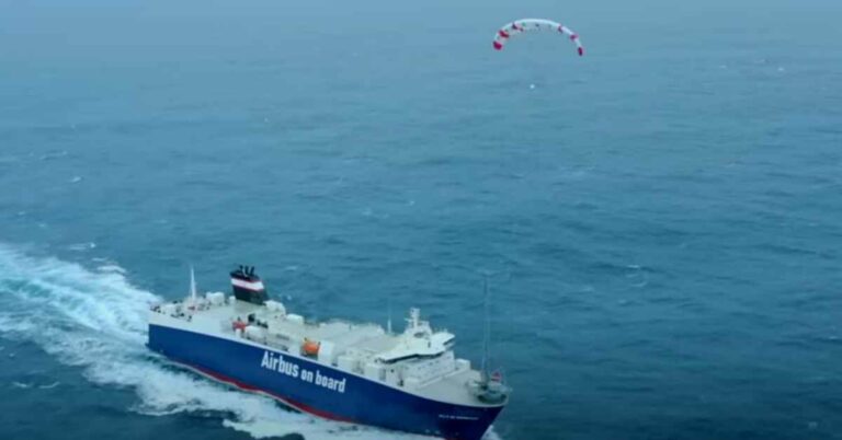 Watch: Airseas’ Cargo Ship Sails With A Giant Kite To Reduce Emissions