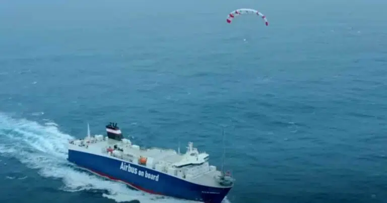 Watch: Airseas’ Cargo Ship Sails With A Giant Kite To Reduce Emissions