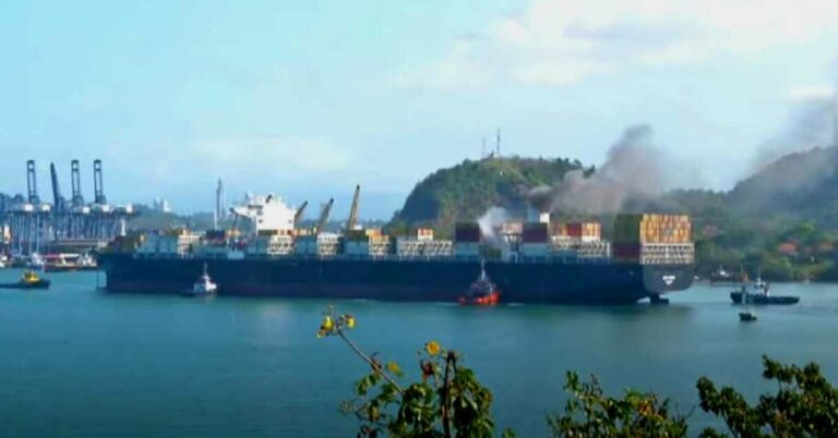 Watch: Fire Breaks Out In Containership Engine Room In Panama