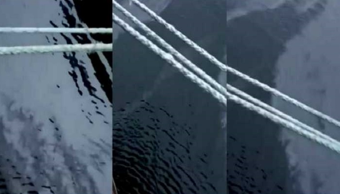 Oil Leak From Missile Hit Ship
