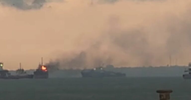 Video: Cargo Ship On Fire In Indonesia, All Crew Members Evacuated Safely