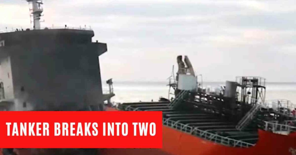 Chinese Tanker Was Split In Half Following An Explosion, Two Missing