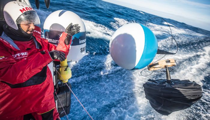 Drifter buoy deployment during The Ocean Race