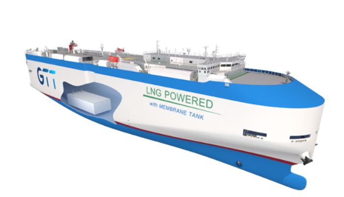 PCTC LNG Dual-fuelled with NH3 ready notation