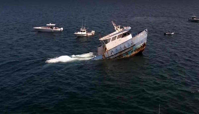 Ship Sunk Intentionally To Create An Artificial Reef Off The Florida Coast