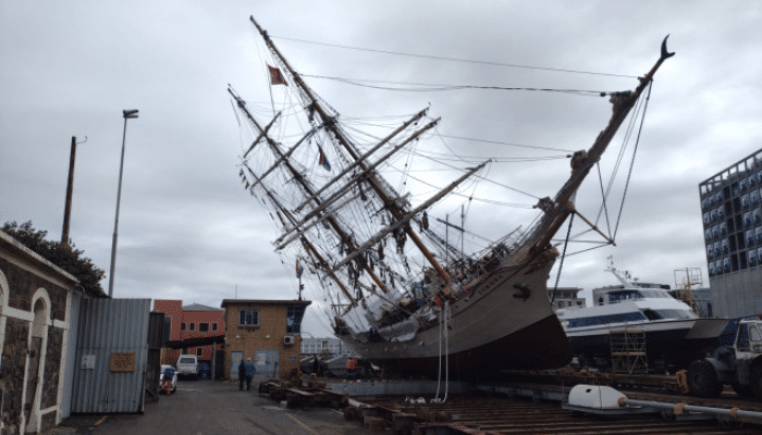 Iconic 112-Year-Old Tall Ship Topples Over In Drydock