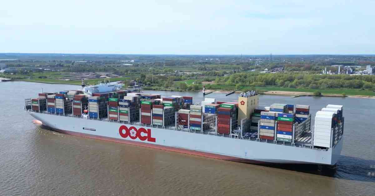 24,188 TEU Massive Container Ship OOCL Spain Makes Debut Port Call In