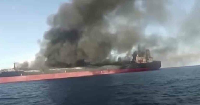 Watch: Oil Tanker Catches Fire Near Malaysia, 3 Crew Members Missing