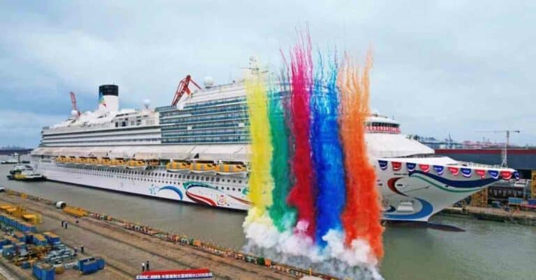 China’s First Domestically Built Large Cruise Ship Undocks In Shanghai