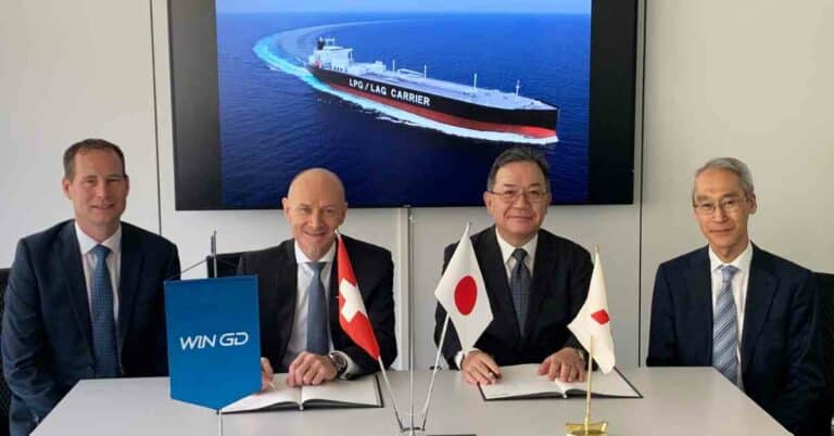 WinGD And Mitsubishi Shipbuilding Sign MOU For Ammonia Collaboration
