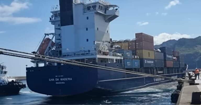Watch: Container Ship Slams Into Pier At Port of Caniçal While Docking
