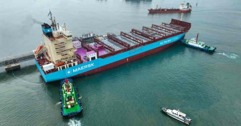 The World’s First Green Methanol Fuelled Container Ship Bunkered At Port Of Ulsan, Korea
