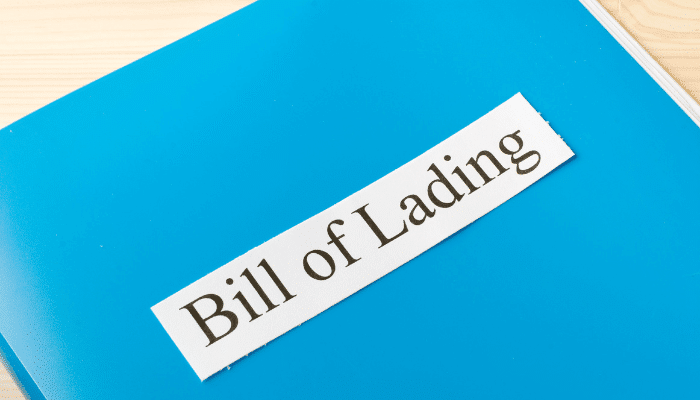 image of bill of lading