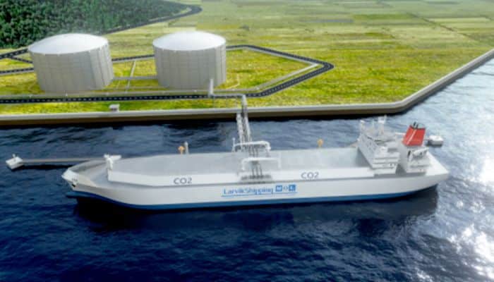 CG rendering of the liquefied CO2 carrier