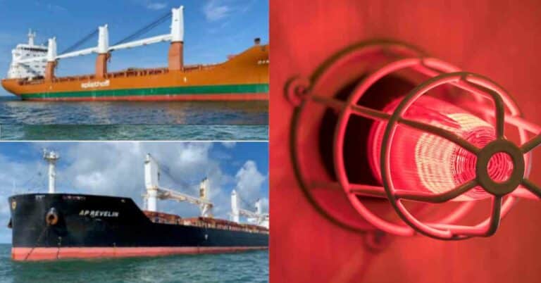 False Alarm, Loss Of Propulsion Leads To Cargo Ships Colliding