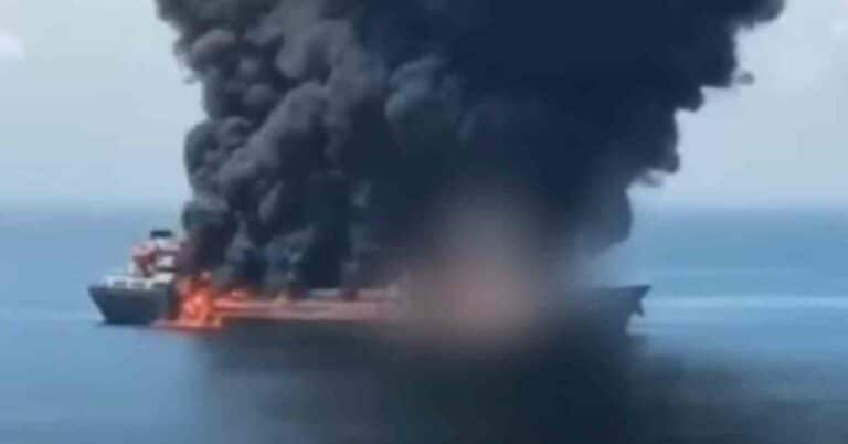 Watch: Massive Fire Engulfs Tanker Carrying Diesel In South China Sea, 2 Crew Go Missing