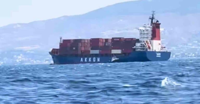 Video: Turkish Container Ship Runs Aground In Aegean sea